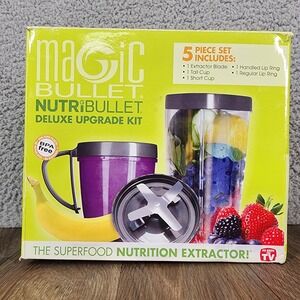 Magic Bullet NutriBullet Deluxe Upgrade Kit 5 Piece Set NBR-0501M Open Box‎